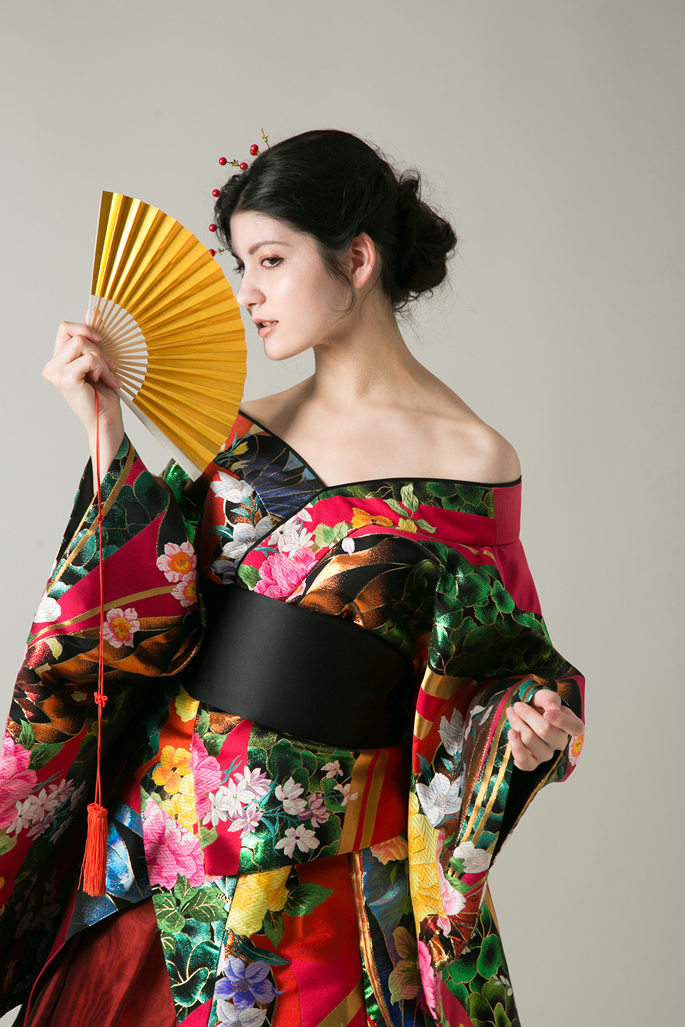 和ドレス　着物ドレス 花魁 レイコ・森オートクチュールドレスサロン